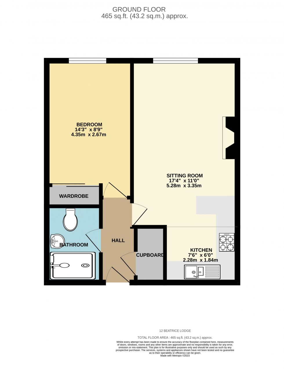 Floorplan for Beatrice Road, Oxted